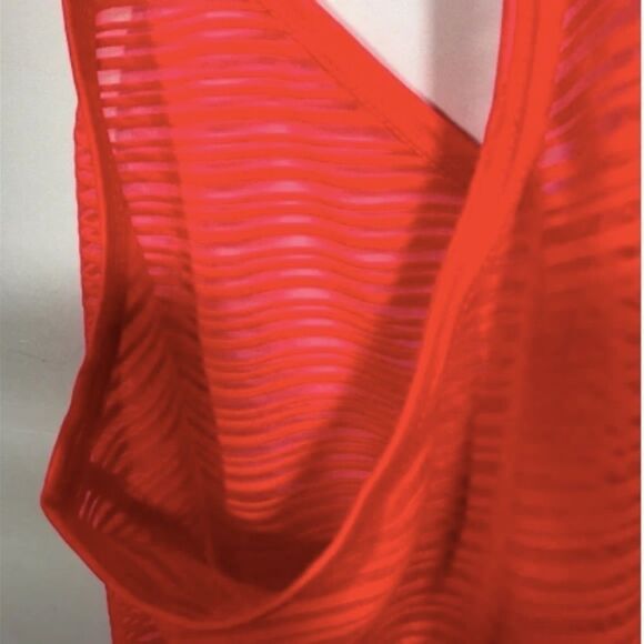 Women's Marika Coral Red Orange Athletic Tank Top - Picture 10 of 11
